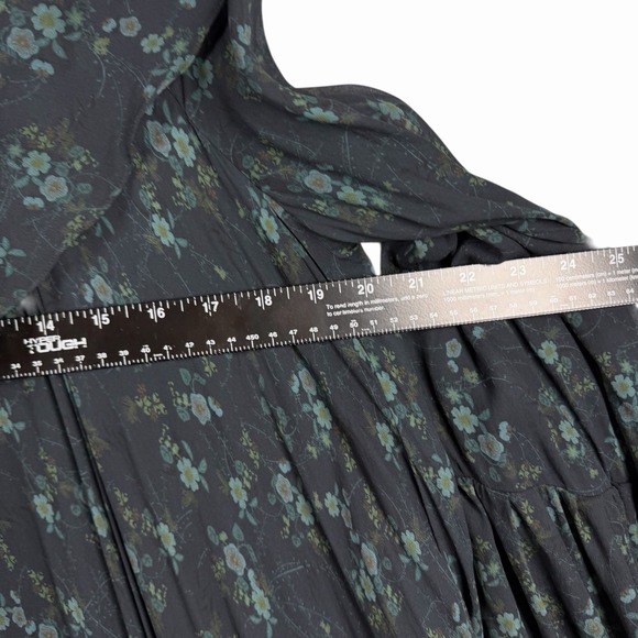 Zara Disco Forest Floral Ruffle Knee Length Dress Sz M - Picture 6 of 9